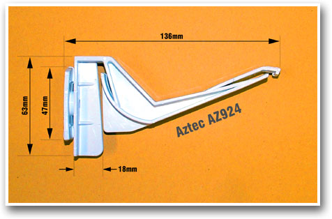 Aztec AZ924 Gutter Bracket Size Measurements