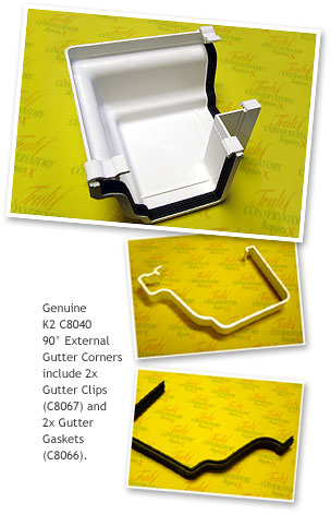 K2 C8040 90° External Gutter Corner