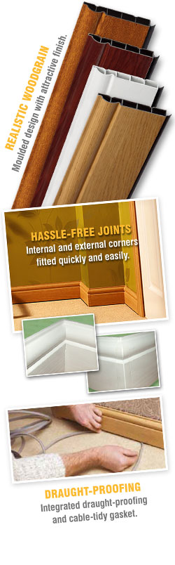 2.5m PVC SKIRTING BOARD LAMINATED PLASTIC WOODGRAIN