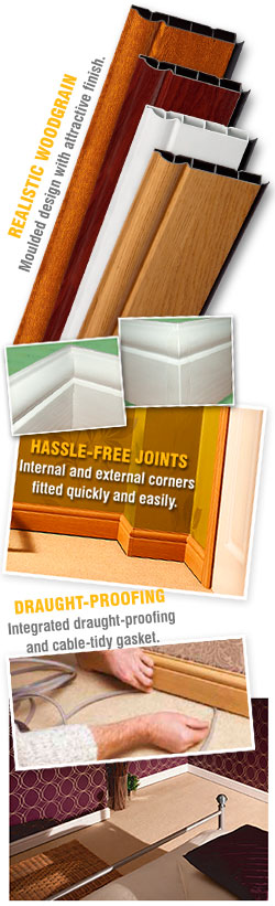 2.5m PVC SKIRTING BOARD LAMINATED PLASTIC WOODGRAIN