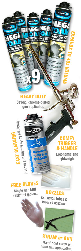 Mega Foam Polyurethane Expanding Foam Kit