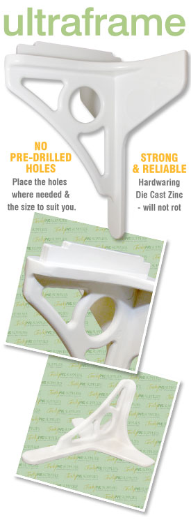 White Conservatory Box Gutter Gallows Bracket 195 x 165mm