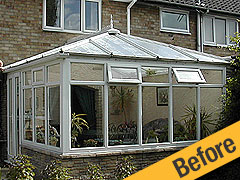 Leaking Conservatory Roof that's too cold in Winter Before Solid Tile Roof Conversion