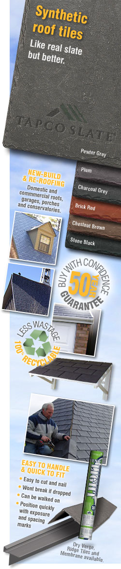 Tapco Slate Synthetic Roof Tiles Plastic
