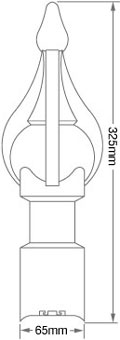 K2 Roof finial dimensions
