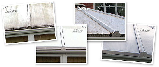 Before and After conservatory clean images