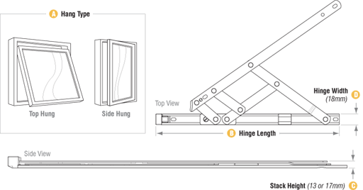 Securistyle Defender Friction Hinge for uPVC and aluminium windows