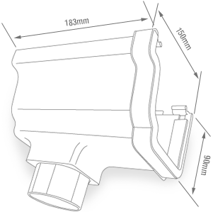 Marshall Tufflex Gutter Stopend Outlet dimensions