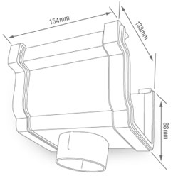 K2 C8036 Gutter Running Outlet sizes