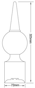 K2 Roof finial dimensions