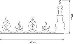 Sunwood Cresting & Finial Dimensions