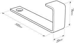 Dimensions of the Sunwood Glazing Support Bracket