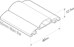 Sunwood Screw-Down 50mm Rafter Main Bar Dimensions